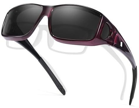 TJUTR Surlunettes de Soleil Polarisées Sur-Lunettes de Soleil pour Femme et Homme - Anti-éblouissement - Conduite, Cyclisme, Sport et Loisirs - Protection UV400