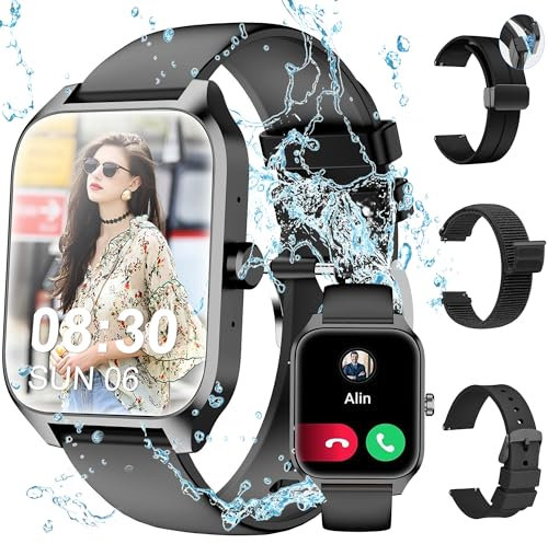 Tisoutec Smartwatch Damen Herren,Fitnessuhr Tracker mit Telefonfunktion 1.83 Touchscreen,Uhren Fitness Tracker IP67 Wasserdicht/Blutsauerstoff/Pulsmesser/Sportuhr Aktivitätstracker für Android/iOS