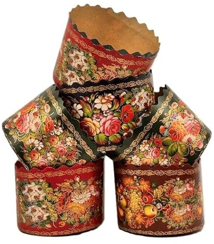 10er Set Osterbrot Back Papier Einwegbackform Osterkuchen Kulitsch Zchostov Motiv D11cm / 500ml