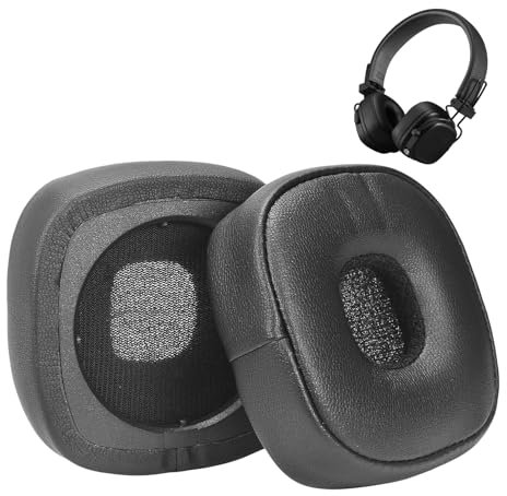 1 Par Almohadilla Auriculares Compatible con Marshall Major IV/4 de Espuma de Memoria y Cuero Proteico, Almohadillas Cascos de Repuesto para Marshall Major 4(Major IV/4 - Negro)