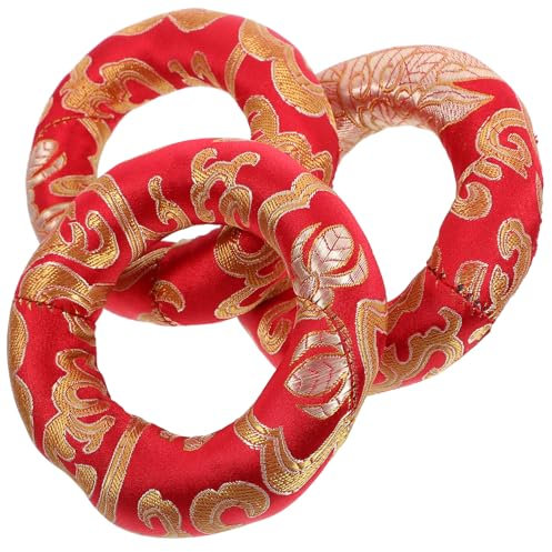 Mikinona 3stücke Buddhistische Klangschalenunterlage Handgefertigtes Kissen Aus Baumwollstoff Runde Matten Für Klangschalen Klangschalenring-dekoration Klangschalenmatte Schalenmatte