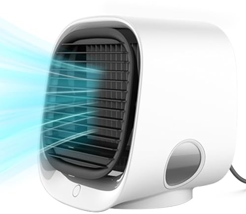 Vital Breeze Ac, New Upgrade Vital Breeze Portable Ac, 3 Geschwindigkeiten Einstellbare Klimagerät Misting Ventilator, Tragbarer Kühlventilator für Haus, Büro, Schlafzimmer (Weiß)