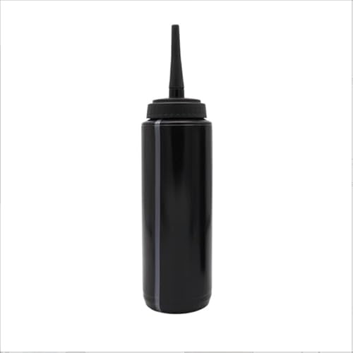 HouseVibe Squeeze Water Bottle 1L Leak Proof with Long Suction Nozzle, Large Sports Bottle for Ice Hockey, Rugby, Exercise, Hiking, Cycling, Football- Black