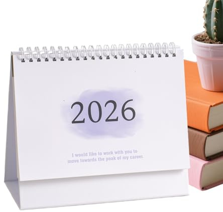 Calendario 2026, calendario mensile da scrivania 2025-2026, rilegatura a filo, planner mensile estetico per casa, appartamento, ufficio, scuola, dormitorio, insegnanti, studenti, Natale
