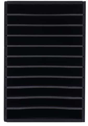 27 x 30 x 40 cm dokumentfack 11 fack skrivbord organisatör filsorterare upprätt eller vertikalt skrivbord förvaringsfack pappershylla skrivbord dokumenthållare förvaringssystem för kontor (svart)