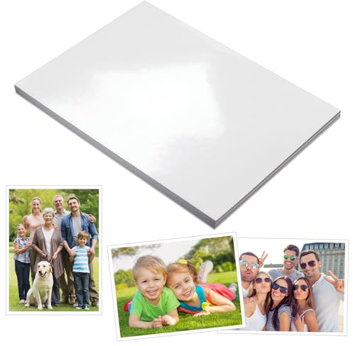 50 ark fotopapper A4-glänsande, fotopapper A4, 240 g/m², fotopapper högglans snabbtorkande, vattentät, hög vitgrad för utskrift foton, klistermärken, flygningar, affischer, gratulationskort och