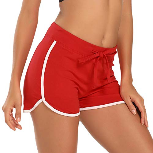 HDE Women's Retro Fashion Dolphin Running Workout Shorts Red - XXL