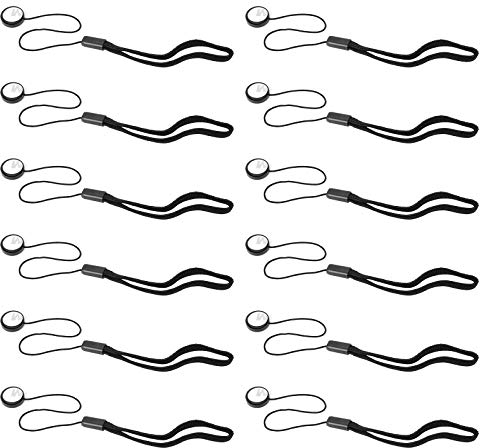Jubaopen 12PCS Lens Cap Holder Camera Lens Cap Keeper Front Lens Cap Cover Leash Lens Universal Prevent Lens Cap Lost Plastic Cap Anti-lost Rope for Various Types of Cameras(25cm, Black)