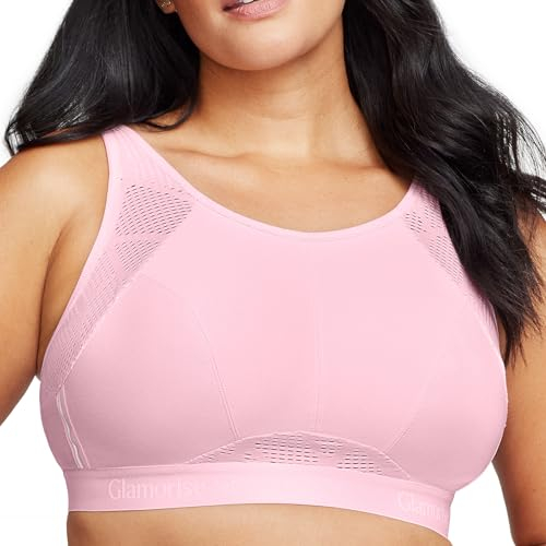 Glamorise No-Sweat Mesh Sports Wirefree Bra 1068 (Women's & Women's Plus) Pink