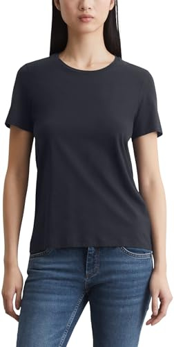 Marc O'Polo Damen T-Shirt aus Bio-Baumwolle Regular Fit, Blau (Manic Midnight), M