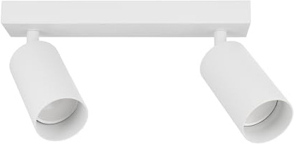 EDO Taklampa Vit MALGA GU10 med 2- Spotlights Svängbar, Takspotlight, Plafondlamp Inomhus, Strålkastare, Inomhusbelysning för Kök, Sovrum, Vardagsrum, Glödlampa Ingår Inte