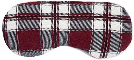 Augenkissen, als Kühlmaske & Kühlkissen für die Augen. Die natürliche Alternative zur Gel-Augenmaske mit Leinsamen - Farbe: Flanell karo-rot