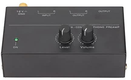 CCYLEZ Préampli PP500 pour Platine Vinyle Phono, Mini Préamplificateur Phonographe Stéréo Audio électronique, Préamplificateur de Lecteur D'enregistrement à Faible Bruit,