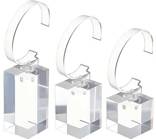 OLYCRAFT 3pz Espositore per orologio Supporto per Orologio in Acrilico trasparente Supporto Orologio Braccialetto tipo C Supporti Orologi Braccialetto per negozi banchi o vetrine Casa