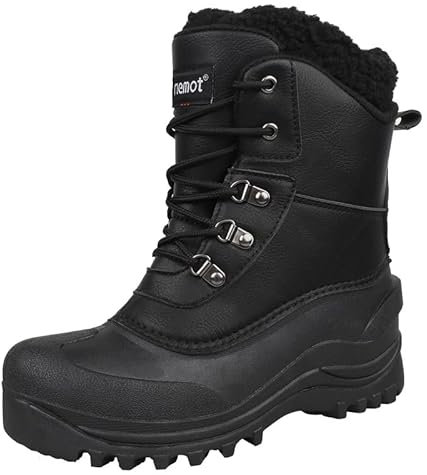 riemot Damen Winterstiefel Warme Wasserdicht Rutschfest Schwarz 37 EU
