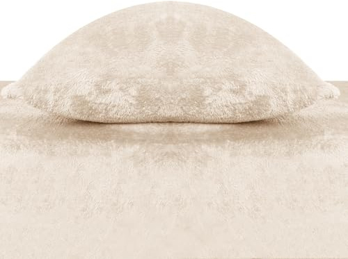 Ramesses Fluffy Teddy Fleece Full Fitted Sheet- 1 Deep Pocket Furry Fleece Fitted Sheet and 2 Piece Ultra Soft Standard Size Pillowcases (Linen, King)