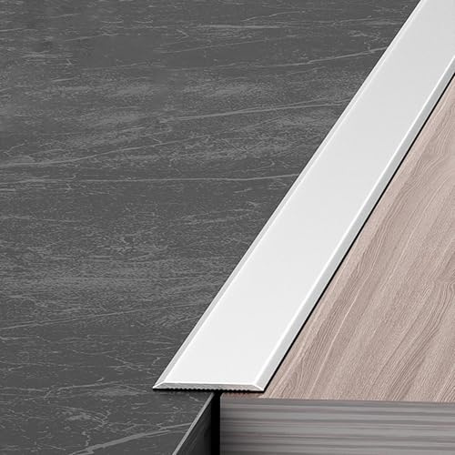 Raouoae Perfil De Transición Para Suelo De Metal, 3 Piezas De 90cm En Aleación De Aluminio Anodizado, Ideal Para Cubrir Laminados, Parquet Y Baldosas - Accesorio Duradero Y Elegante(White,W:10mm)