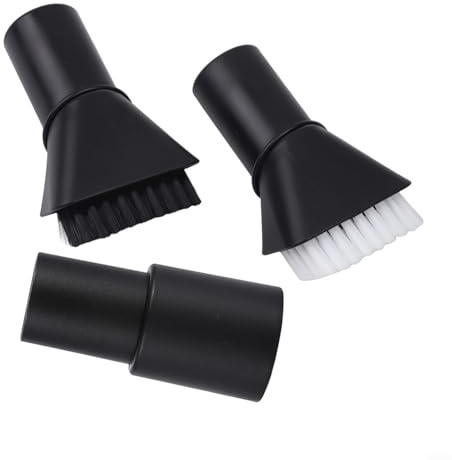 Besttoolifes Kit di spazzole a ventosa, setole dure per tappeti, setole morbide per superfici delicate, adattatore da 32-35 mm, adatto per aspirapolvere multiuso WD 2, WD 3, WD 4, WD 5 (nero + bianco)