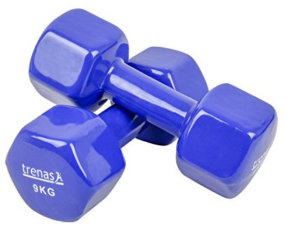 Trenas vinylhantlar, ett par – 0,5–10 kg/st Blue - Each 9.00 kg