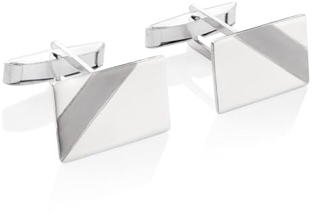 STERLL Herren Manschettenknöpfe Aus 925 Silber Mit Oxidiertem Streifen Design