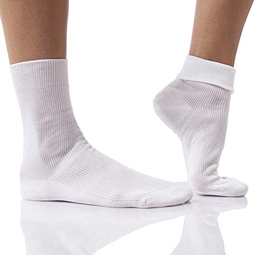 PETTI Artigiani Italiani - Confezione da 6 Paia Calze Donna Sanitarie, Calzino Donna Sanitario, Calza Donna Senza Elastico Per la Circolazione e Diabetici, 100% Made in Italy, Bianco