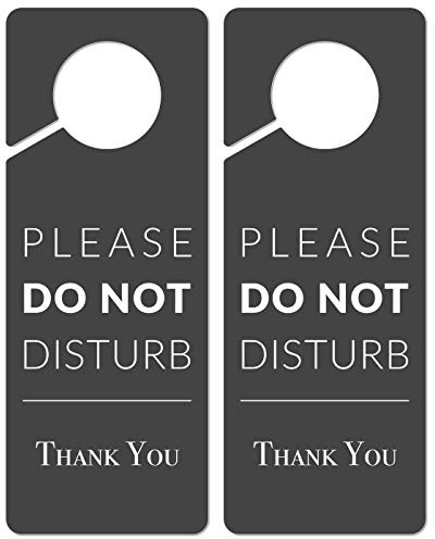 Do Not Disturb Door Hanger Sign, 2 Pack (Printed on Both Sides), 9.3″x3.5″PVC Plastic, Please Do Not Disturb Sign for Home, Office, Hotel, Bathroom, Bedroom, Pumping, Breastfeeding, Therapists, Clinic