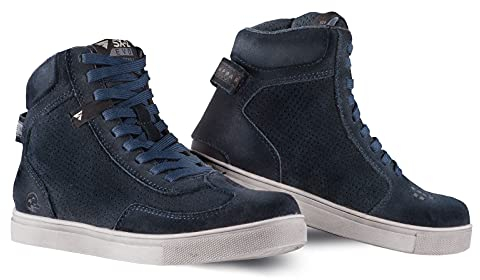 SHIMA SX-2 EVO LADY Motorradschuhe für Damen | Atmungsaktiv, Verstärkte Leder Biker Motorradstiefel Frauen mit Knöchelstütze, Rutschfeste Sohle, Schaltpolster (Blau, 37)