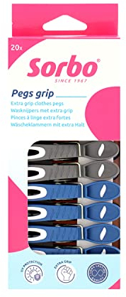 Sorbo Extra Grip Clothes Pegs, Laundry Pegs, 20 Pack, UV Protection, Extra Stong, Additional Grip, Laundry Essential, Household Essential