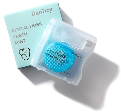 DanTicy Filo interdentale intrecciato infuso di olio di cocco, filo interdentale naturale per la pulizia profonda, pulizia extra ampia e scorre senza intoppi e facilmente, senza PFAS | aromatizzato