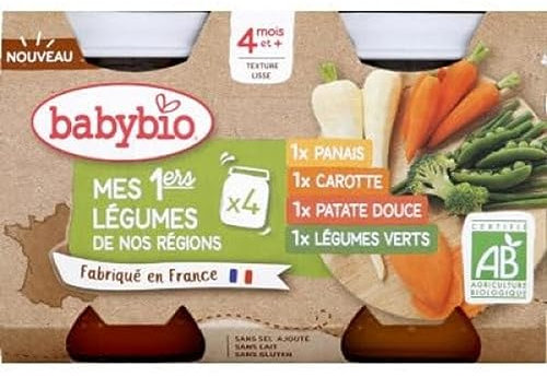 BABYBIO Repas b{b{ l{gumes bio d{s 4 mois - Les 4 pots de 130g