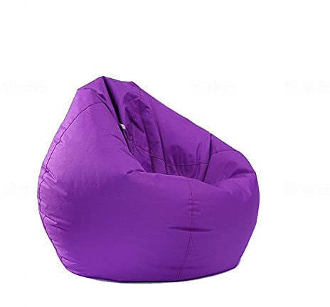 GMDNS Lazy Sofas Bezug Für Stühle Ohne Füllung, Leinenstoff, Liegesitz, Sitzsack, Pouf, Puff, Couch, Tatami, Wohnzimmer,Lila,80X90CM