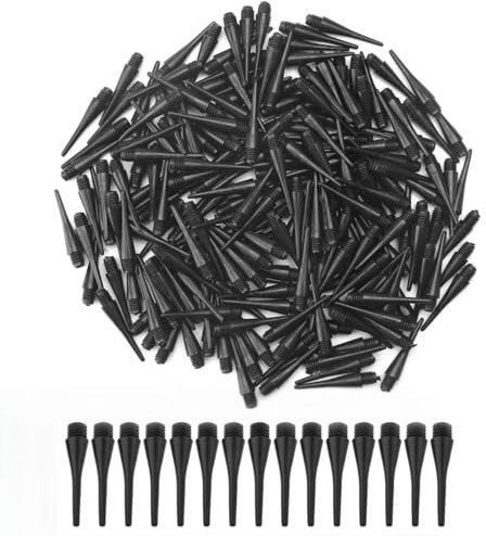 UOCAI Lot de 200 pointes de fléchettes professionnelles en plastique 2BA - Filetage souple - Pointe de rechange souple - Pas facile à casser