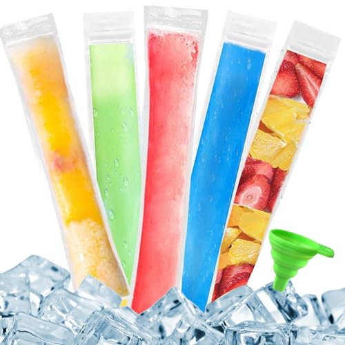 100 Pcs Bolsas para Moldes de Helado, Bolsas para Helados, Bolsas Paleta Hielo, Bolsas de Molde para Paletas de Hielo, Mold Bolsas Popsicle, Bolsas de Popsicle, Moldes para Helados