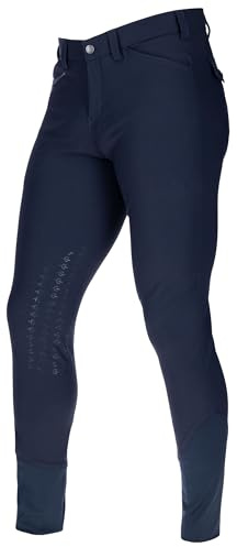 Covalliero Pantaloni da Equitazione Techno II, Abbigliamento da Equitazione, Blu Scuro, Taglia 52, Rinforzo Ginocchia, Poliammide, Uomo, Materiale Elasticizzato a 4 Vie
