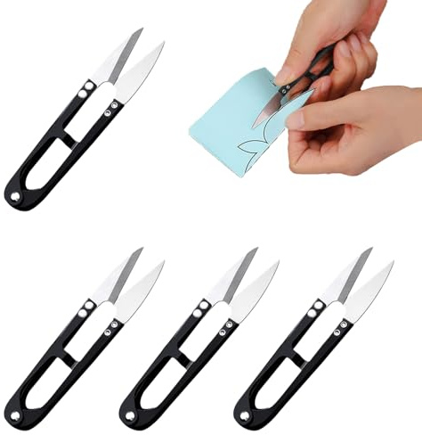 Fadenschere Scharf Aus Edelstahl - 4 Pcs Universell Einsetzbare Nähschere Trimmschere Für Fadenschere Präzises Abtrennen Von Faden Und Garn, Zum Basteln Und Für Die Pflanzenpflege