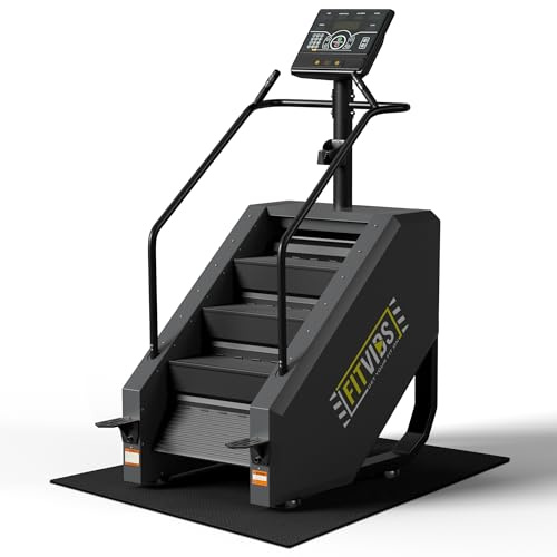 Fitvids Stair Stepper Machine, Commercial Grade Stair Climber with 15 Resistance Levels, Continuous Stair Stepping Machine for Cardio and Lower Body Workouts, LED Screen, Exercise Machine for Home Gym