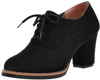 Generisch Bottines Chelsea pour femme avec talon bloc et lacets | Escarpins à bout rond avec surface lisse, style traditionnel Dirndl, pour fête de la bière