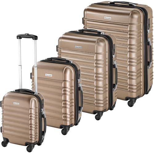 tectake® Set de Valise de Voyage 4 Tailles Valise Grande Taille Valises Cabine Petite Valises Sacs de Voyage Maternité ABS avec Roulettes Pivotantes 360° Serrure à combinaison TSA Poignée télescopique