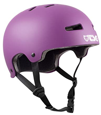 TSG Evolution Bike & Skate Helmet w/Snug Fit | for Cycling, BMX, Skateboarding, Rollerblading, Roller Derby, E-Boarding, E-Skating, Longboarding, Park Skating, Urban | EPS, Satin Purple Magic, LXL