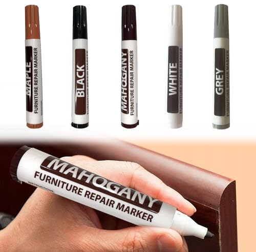 Reparador Arañazos Madera, Reparador de Madera, Kit Reparacion Madera, Reparador Madera, Reparador Parquet Madera, Rotulador Reparador Madera, Reparadores Madera para Muebles, 5 Piezas