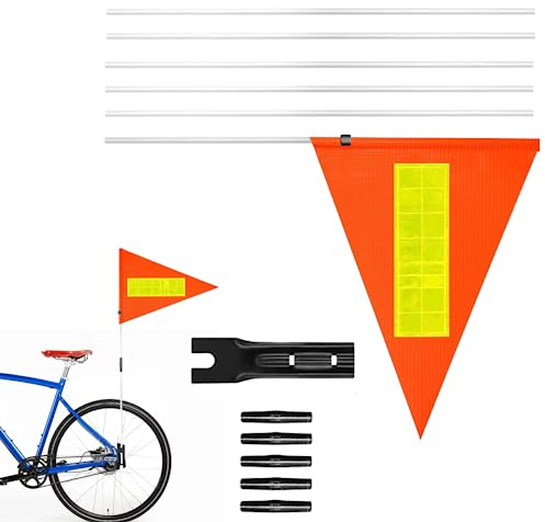HONGECB Fahrradfahne für Kinder, Fahrrad Wimpel Wimpelstange,Kinderfahrrad Sicherheitswimpel, Kinderfahrrad Wimpel,Fahrrad Fahne, mit Befestigungswinkel, Für Jungen Mädchen Radfahren,(Orange)