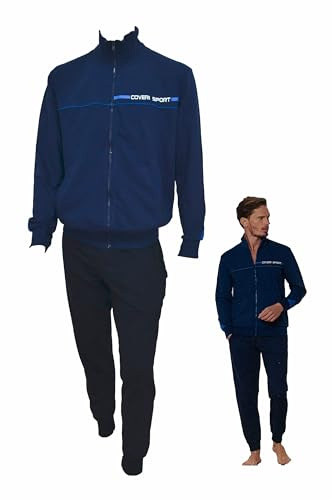 Enrico Coveri Tuta Uomo Estiva in Cotone - Completa Adatta alle 4 Stagioni, Sportiva (1037 Jeans, L)