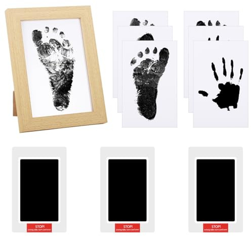 10 Pezzi Impronte Mani e Piedi Neonati Bambino Kit, Sicuri Impronte Neonati Inchiostro del Senza Tocco No-Wash, Senza Inchiostro Set Impronte Bimbi per Regalo Battesimo Bimbo Ricordi