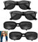 FDJZXW 4 Stück Rasterbrille,Lochbrille,Pinhole Glasses,Rasterbrille Augentraining,Lochbrille für Augentraining Original,für Entspannendes Augentraining und Verbesserung Der Sehkraft (Schwarz)