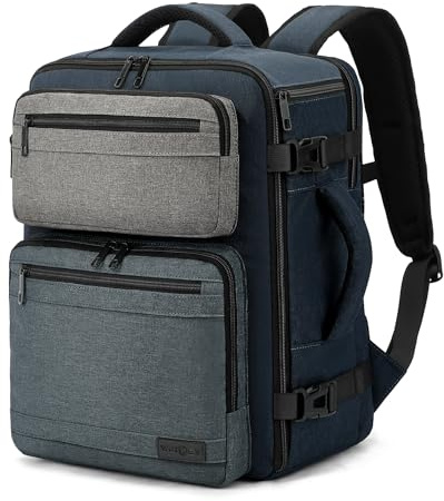 VANKEV Eurowings Ryanair EasyJet Wizz Air Handgepäck 40x30x20cm-24L, Sitzunter Rucksack für Reisen passt zu 15,6 Zoll Laptops schieferblau