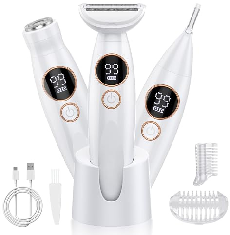 Women's Razor, 3-in-1 Intimate Shaver for Women, IPX7 Waterproof