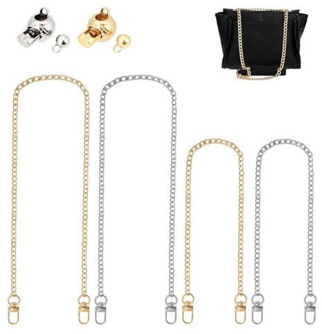 Catena per Borsa, 80cm e 120cm, Argento e Oro, Catena Metallica per Borsa, Catena Regolabile per Borsa a Spalla, Accessorio per Borsa Elegante, Adatta a Diverse Occasioni