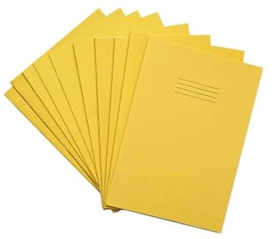 Rhino A4 Exercise Books, 64-Page/Blank Paper Notebook, 50-Pack, Office & School Stationery Supplies, Yellow