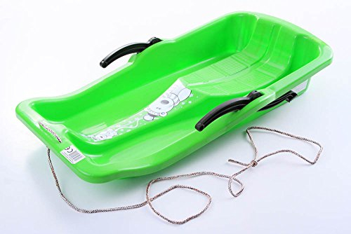 Unbekannt Bob Schlitten Rodel Schneegleiter Bremsen inkl Zugseil 4 Farben zur Auswahl (Grün)