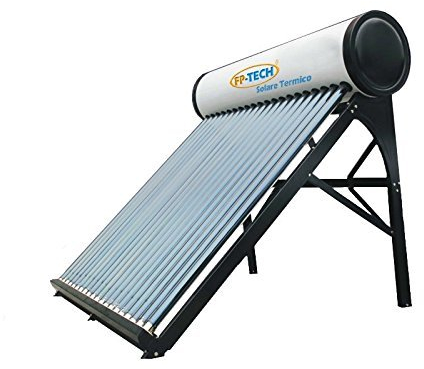 PANNELLO SOLARE TERMICO ACQUA CALDA SANITARIA ACCIAIO INOX TUBI SOTTOVUOTO CIRCOLAZIONE NATURALE - MOD. BASE (100 Litri - Base)